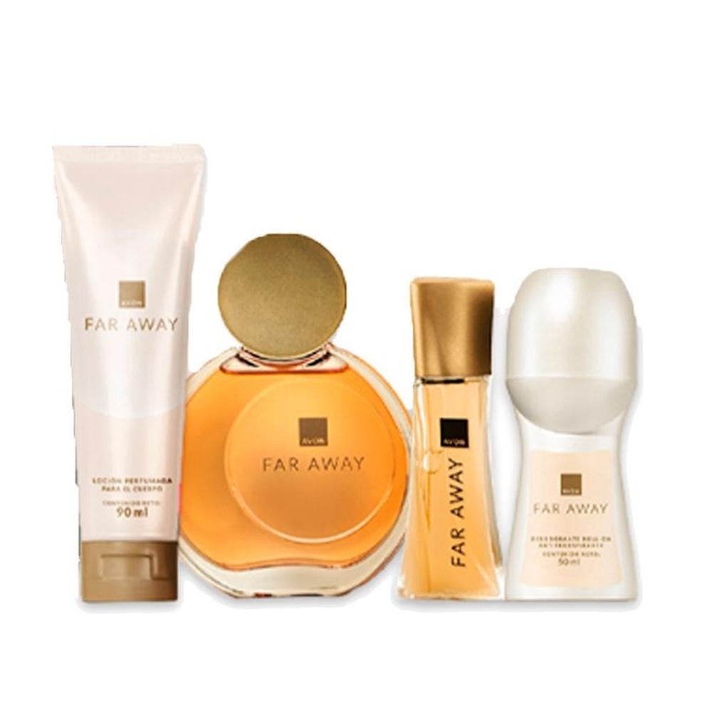 Far Away Perfume de Mujer con Hidratante Deo Roll On y Mini