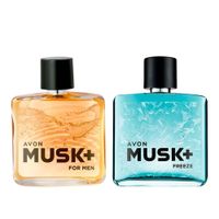 Musk+ y Musk Freeze Perfume de de Hombre 75ml Avon x2