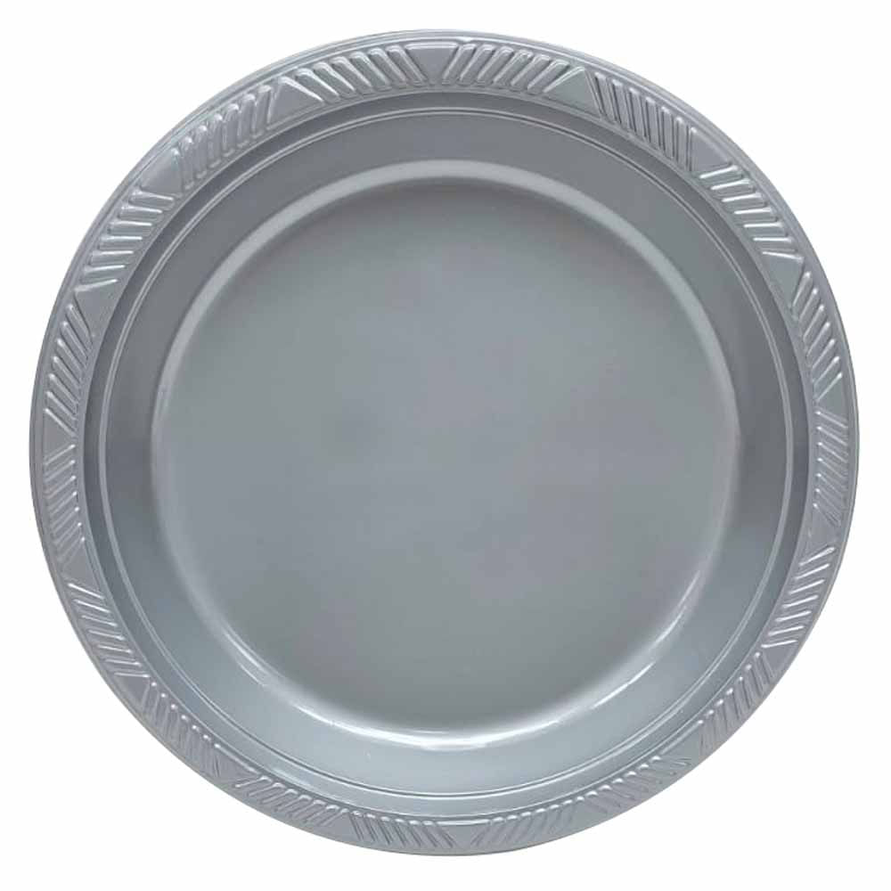 Plato descartable N°9 plata OLEGO x12un