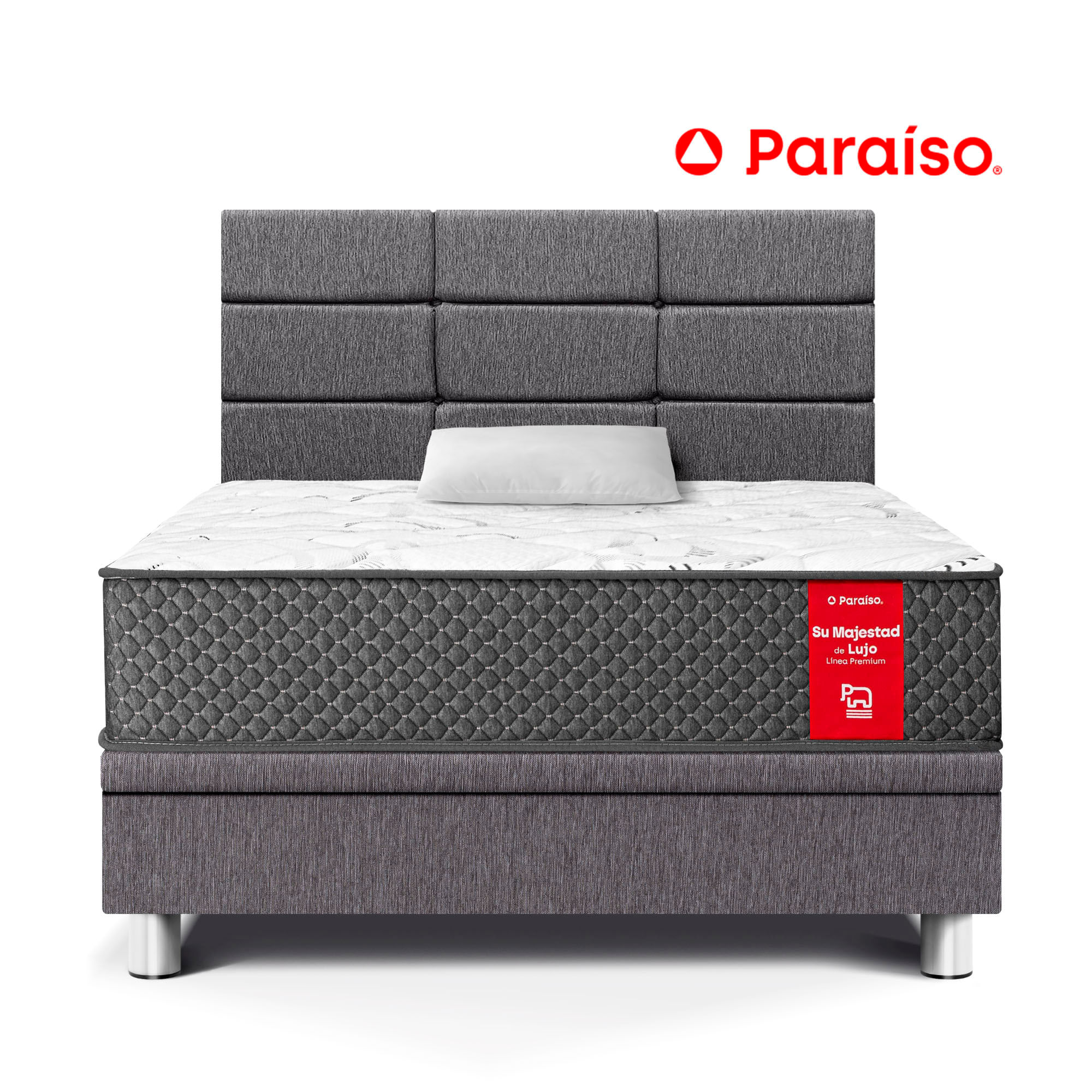 Dormitorio Boxet PARAISO Blocks Su Majestad 1.5 Plazas Gris
