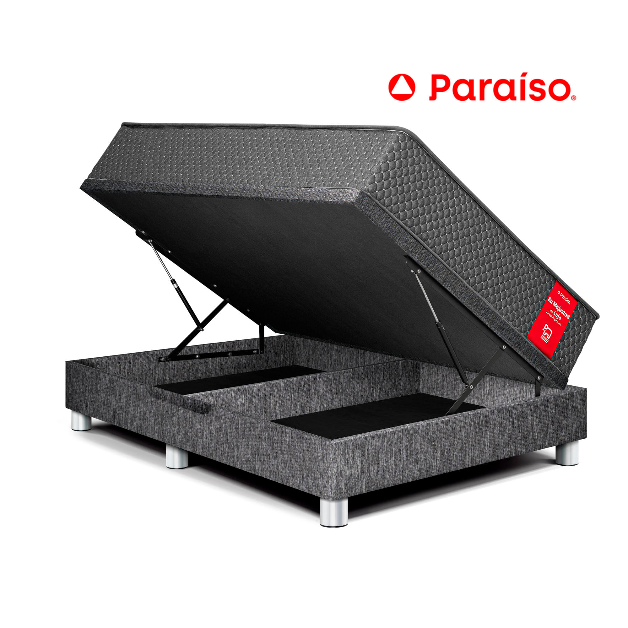 Cama Boxet PARAISO Su Majestad Queen Gris
