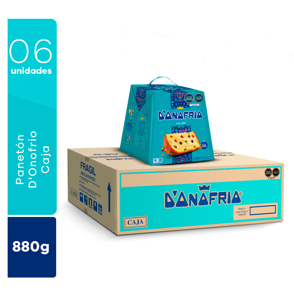 Panetón D'ONOFRIO Caja 880g Paquete 6un
