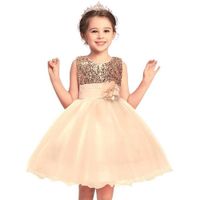 Vestido Niña Bebé Princess Little Dorada Cumpleaños Bautizo Genieka