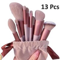 Juego de Brochas 13 Piezas Maquillaje +Estuche Mujer Cosmético Genieka