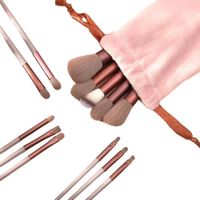 Juego de Brochas 13 Piezas Maquillaje + Estuche Cosmético Genieka