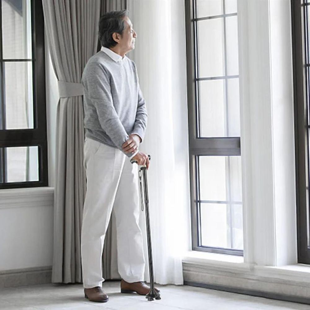 Bastón Plegable Magic Cane +Luz 5 Niveles Soporte Adulto Mayor Genieka