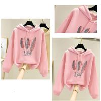 Capucha Polera Mujer Estampado Polera Abrigo Rosado Moda Genieka