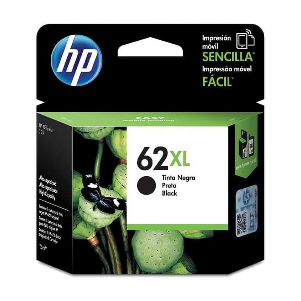 TINTA HP C2P05AL 62XL NEGRO OJM 200 600 PAGINAS