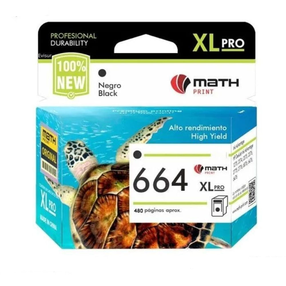 TINTA COMPATIBLE HP 664XL NEGRO F6V31AL 111021304520