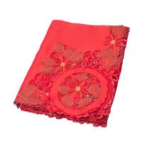 MANTEL PARA 6 SILLAS RECTANGULAR DE POINSETTIAS