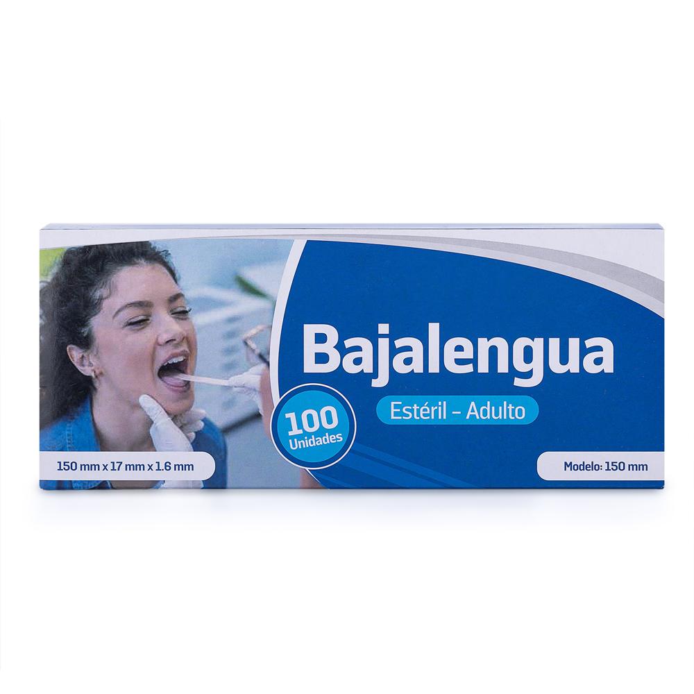 Baja Lengua de Madera Estéril para Adulto CAJA 100 UND