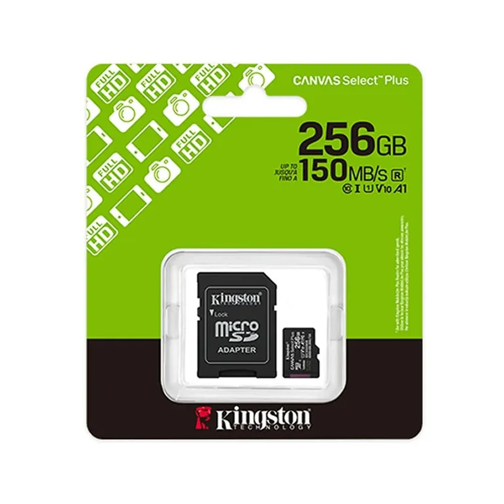 Tarjeta Memoria Micro SD Kingston Canvas Select Plus de 256GB