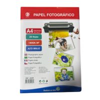 Papel Fotográfico Glossy 180grs A4x20 Hojas Alto Brillo