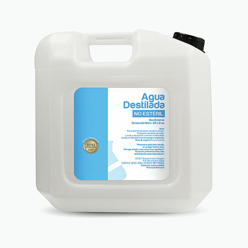 Agua Destilada No Estéril de 20 L