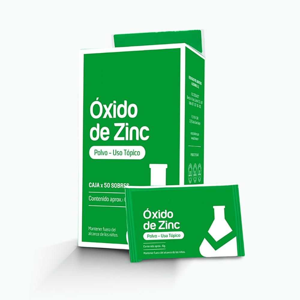 Óxido de Zinc Polvo Sobres de 6 GR CAJA 50 UND