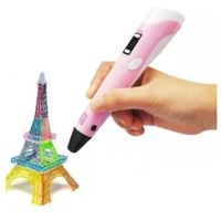 Lápiz 3D Impresión Rosado LCD 3 Filamentos Navidad Genieka