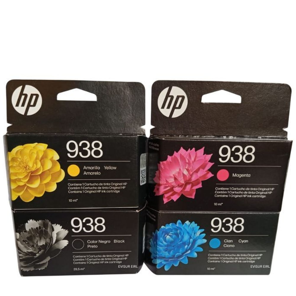 KIT DE 4 TINTAS HP 938 ORIGINAL