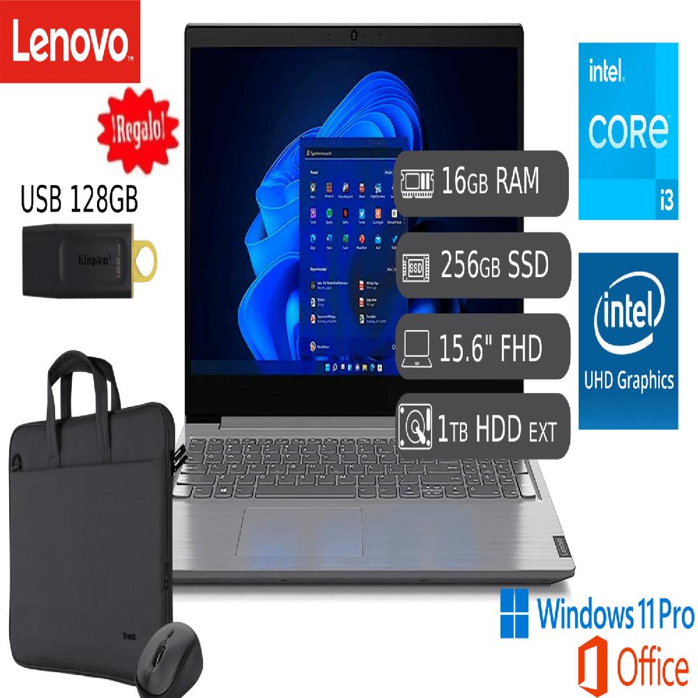 LAPTOP NUEVA LENOVO V15 G4 IRU CORE I3 13VA 16GB RAM 256GB SSD 1TB HDD EXTERNO USB 128GB