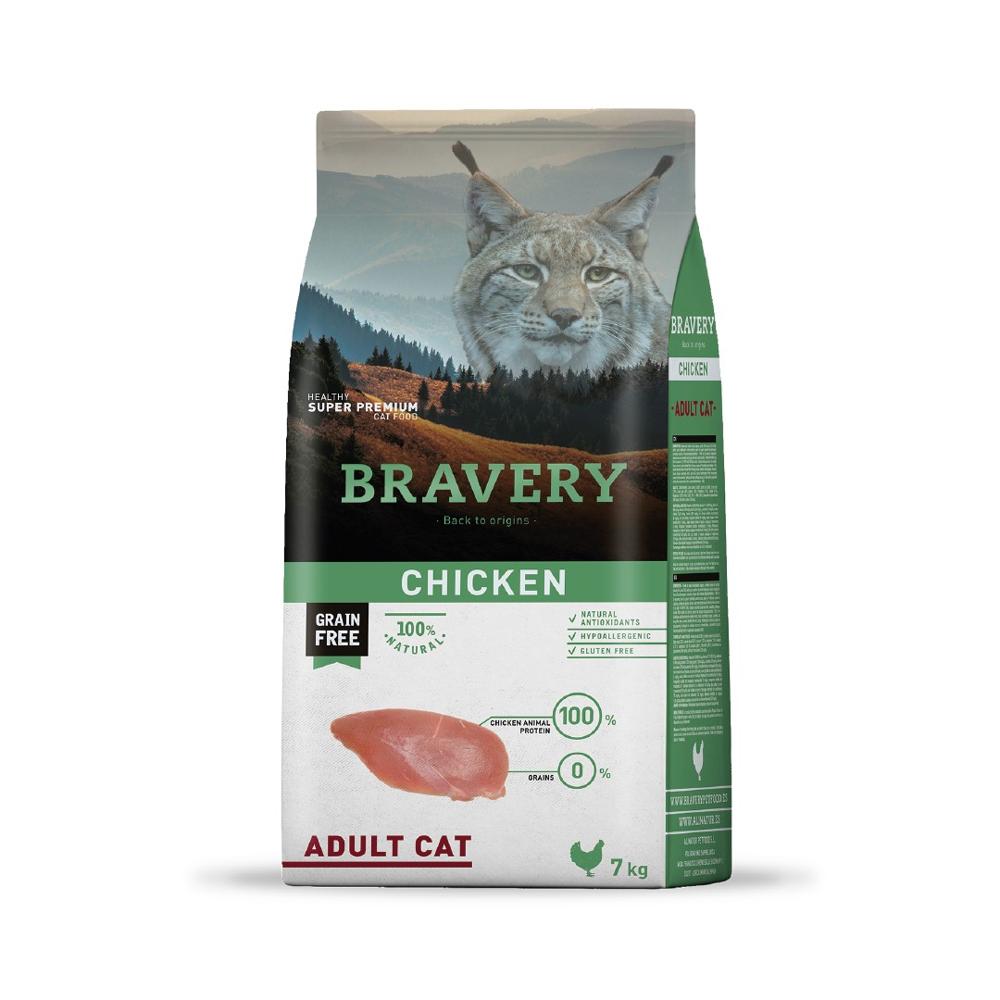 Alimento para Gatos Bravery Pollo Adultos 7 Kg