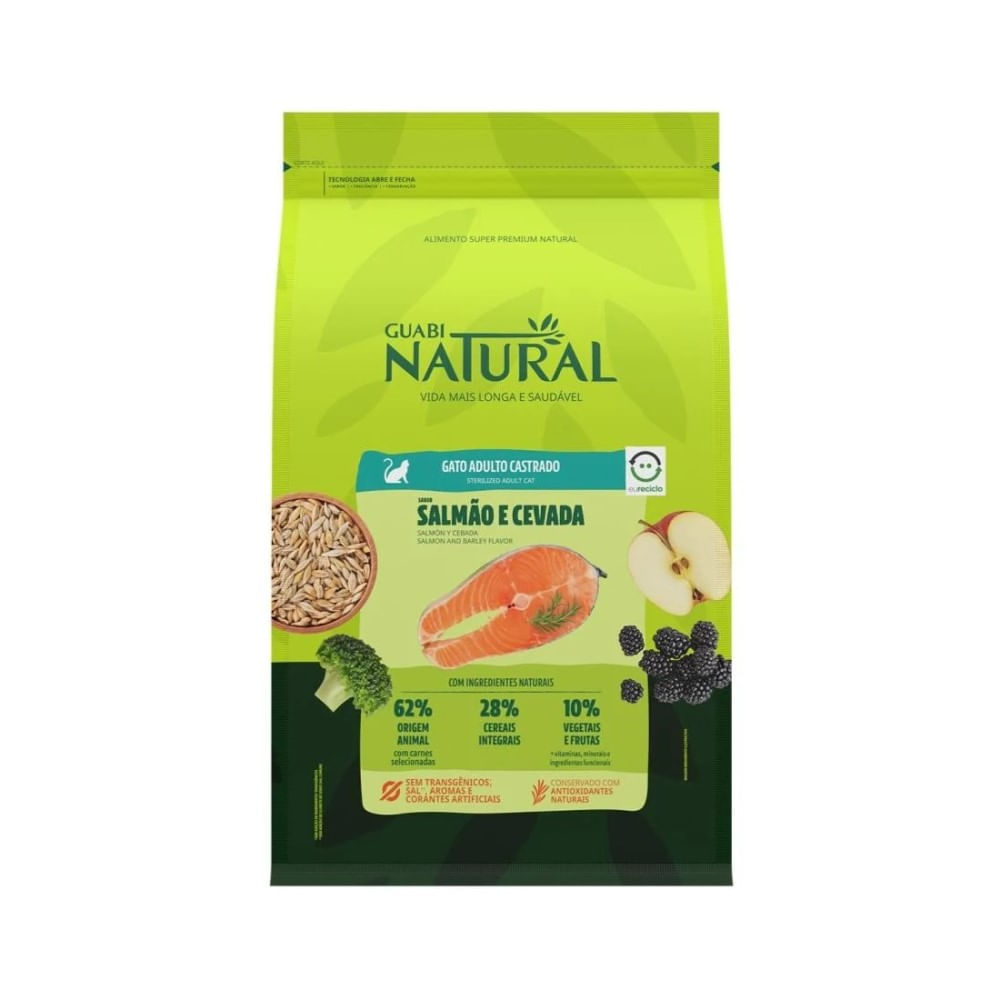 Guabi Gato Adulto Castrado Salmon y Cevada 7.5 kg
