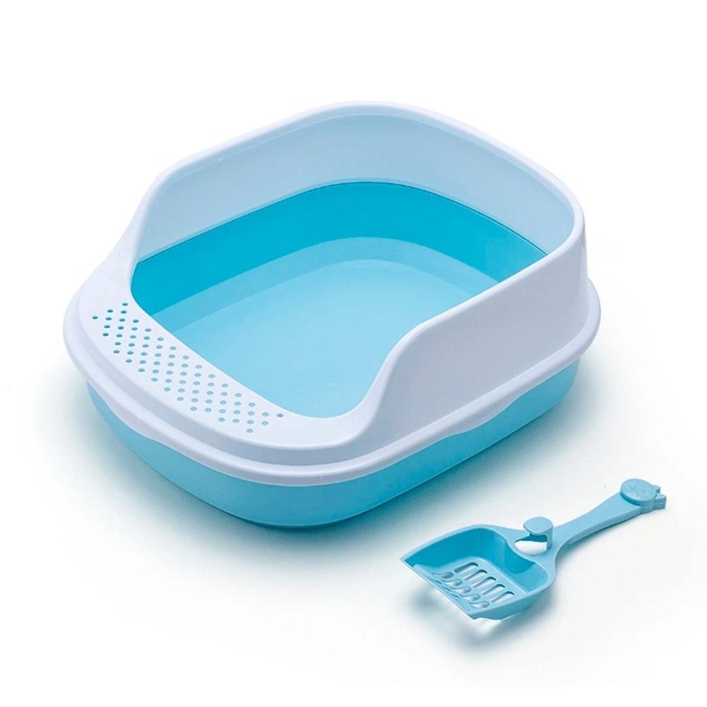 Arenero Gato Caja de Arena 50 x 38 x 22 Celeste