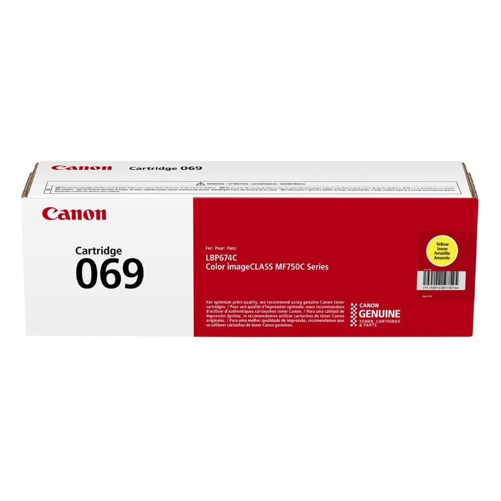 Tóner amarillo Canon 069 alta capacidad para MF753Cdw y MF751Cdw - Compatibilidad garantizada