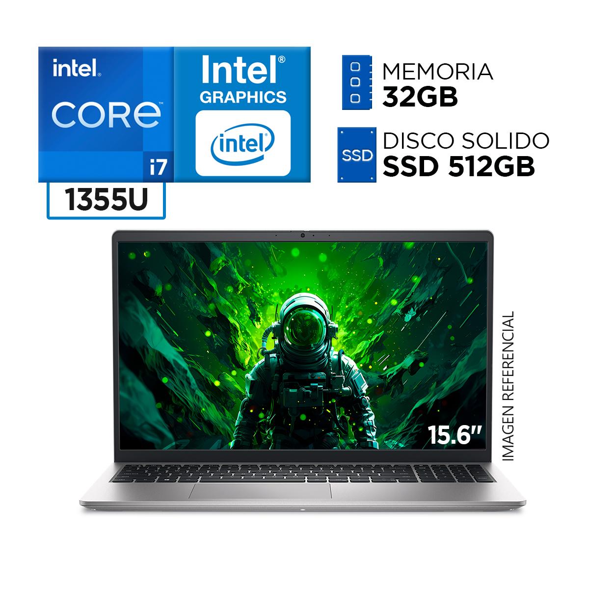 LAPTOP DELL CORE I7 1355U RAM 32GB DDR4 SSD 512GB 15.6 FHD