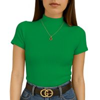 Polo Mujer Cafarena Manga Corta Sab 801-12 Rib Grueso Color Verde Perico