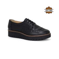 Zapatos Oxford Cuero Mujer Par&ss KA25Q4-YELY NEGRO