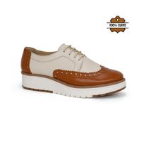 Zapatos Oxford Cuero Mujer Par&ss KA25Q4-YELY NATURAL/HUESO