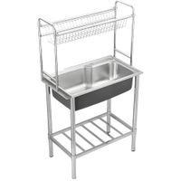 Lavadero 1 Poza de Acero Inoxidable con Rack Escurridor  SG-7545AR1