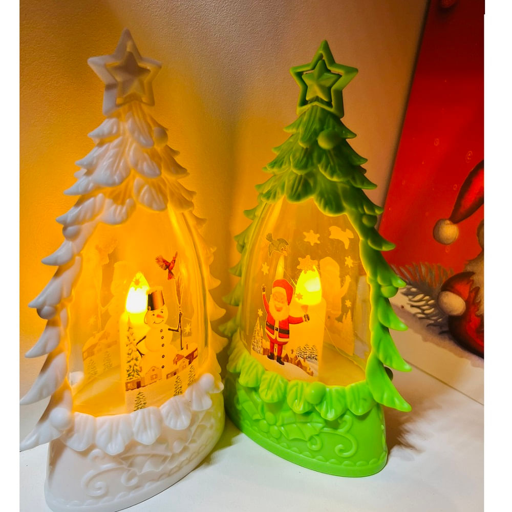 Set de 3 Farolitos Navidenos Arbolitos con Estrella Colgantes con Luces