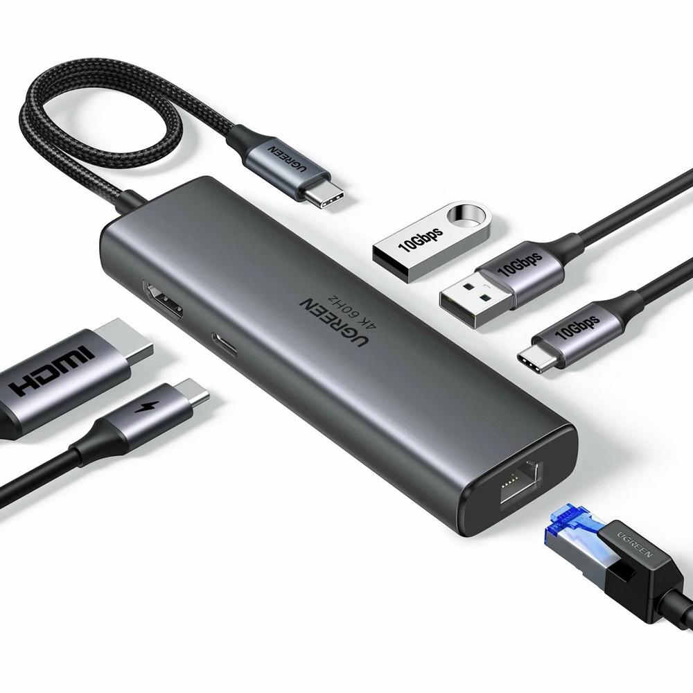 Docking USB-C 2xUSB-A 3.2 USB-C 3.2 HDMI v2.0 4K 60Hz LAN 1Gbit PD 100W Ugreen CM512 - 45000