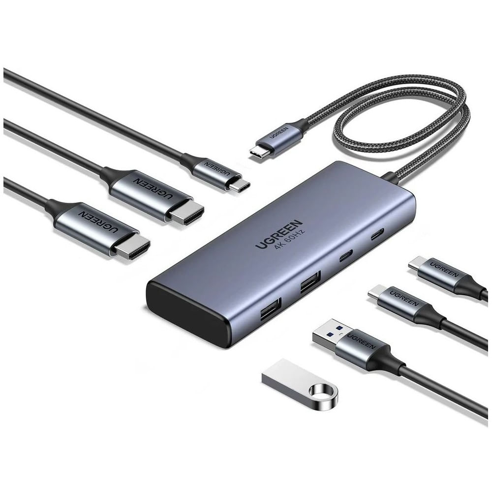 Hub Dual 4K 60Hz HDMI 7-in-1 USB-C 100W PD USB-C 10Gbps UGREEN CM478 - 45379