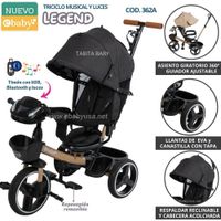 Triciclo para niños Musical y Luces con Legend Negro