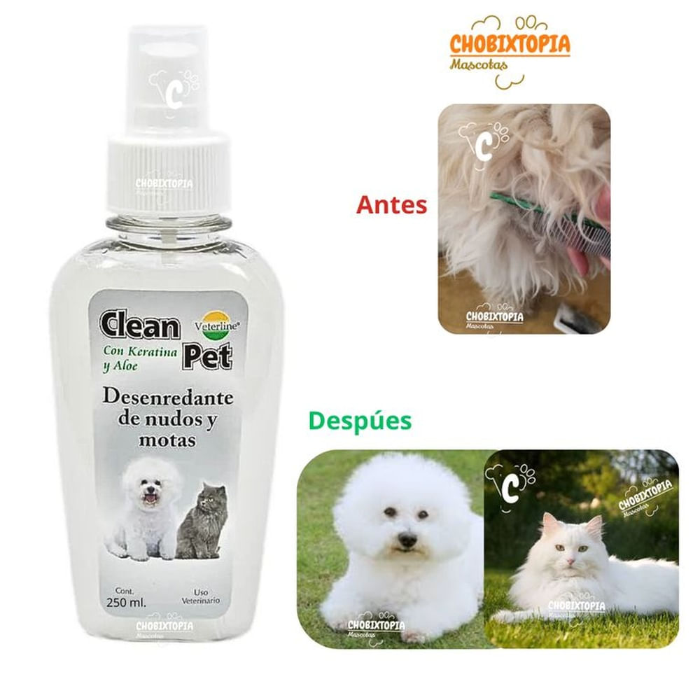 CLEAN PET DESENREDANTE DE NUDOS Y MOTAS X 250mL