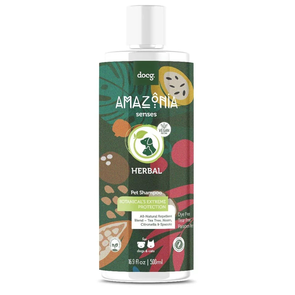 Shampoo Repelente para Mascotas Amazonia Senses Herbal 500ml