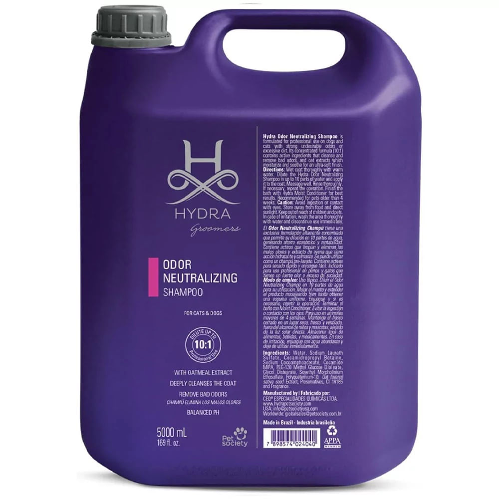 Hydra Odor Neutralizing Shampoo Neutralizador de Olores 5ltr Perros y Gatos