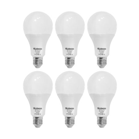 Pack x6 Focos LED KLISMAN E27 15W Luz Fría
