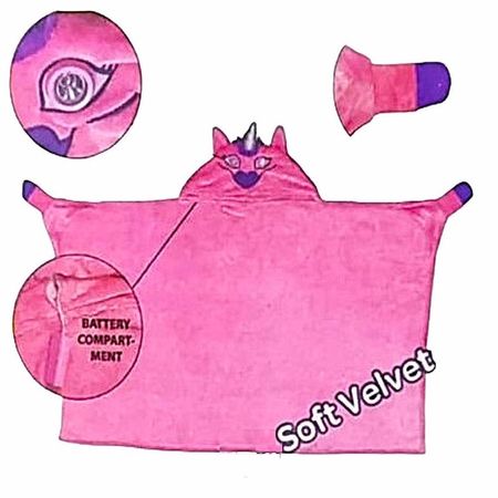 Unicornio Disfraz Capa Rosado Mágica Luz LED  Día del Niño