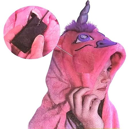 Capa  Rosado Disfraz Mágica Unicornio Luz LED  Día del Niño Rosado