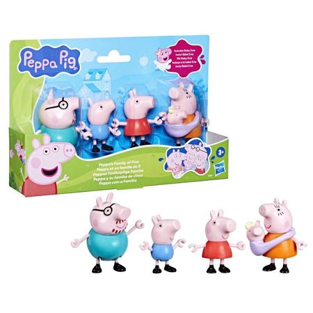 Set de Mini Figuras Peppa Pig Familia con Evie la Hermanita Juguete Infantil