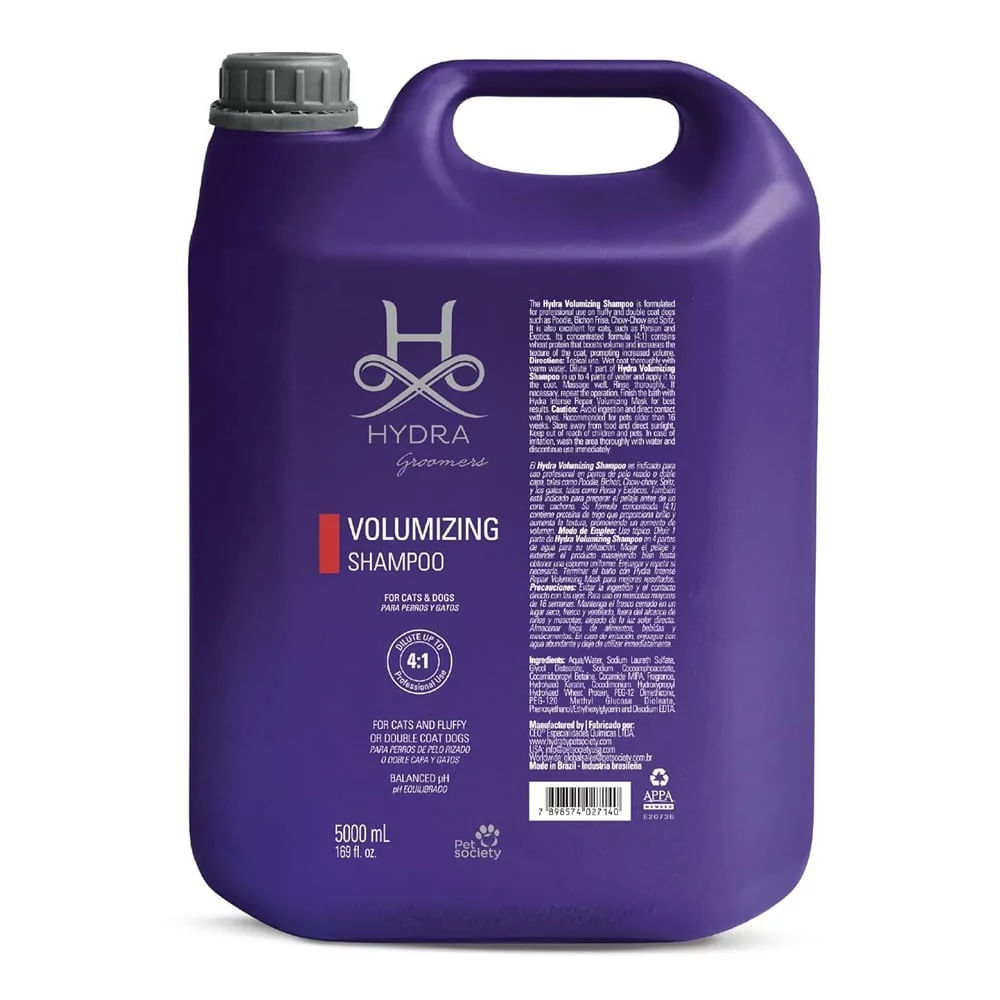 HYDRA Volumizing Shampoo 5Lt Champu para Perros y Gatos