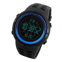 Reloj Digital Black Borde Azul Hombre Deportivo Navidad Genieka