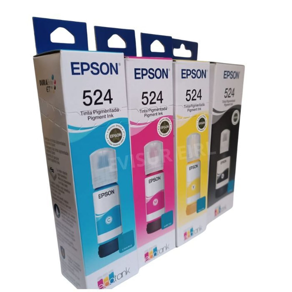 TINTA EPSON 524 KIT COMPLETO PACK 4 UND.