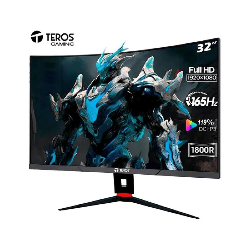 Monitor curvo gaming TEROS TE-3215G 32 FHD VA 165Hz 1ms HDMI DP AUDIO OUT PARLANTES negro