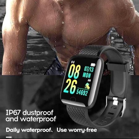 Reloj Inteligente Fitness Negro Bluetooth Calorías Android IOS Navidad