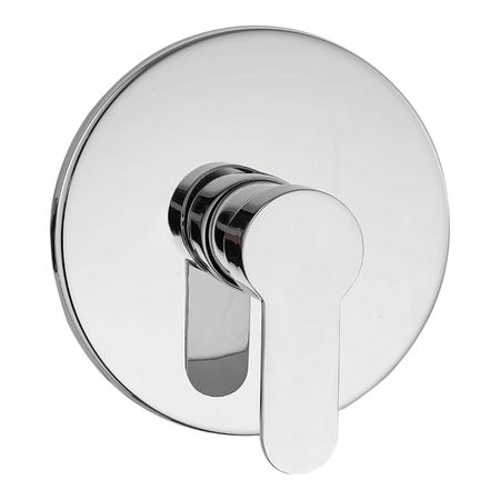 Llave Mezcladora Monomando Ducha Empotrado Redondo Acero Cromo Brillante