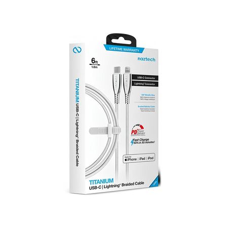 Cable Titanium Naztech USB-C to Lightning Plateado 15498