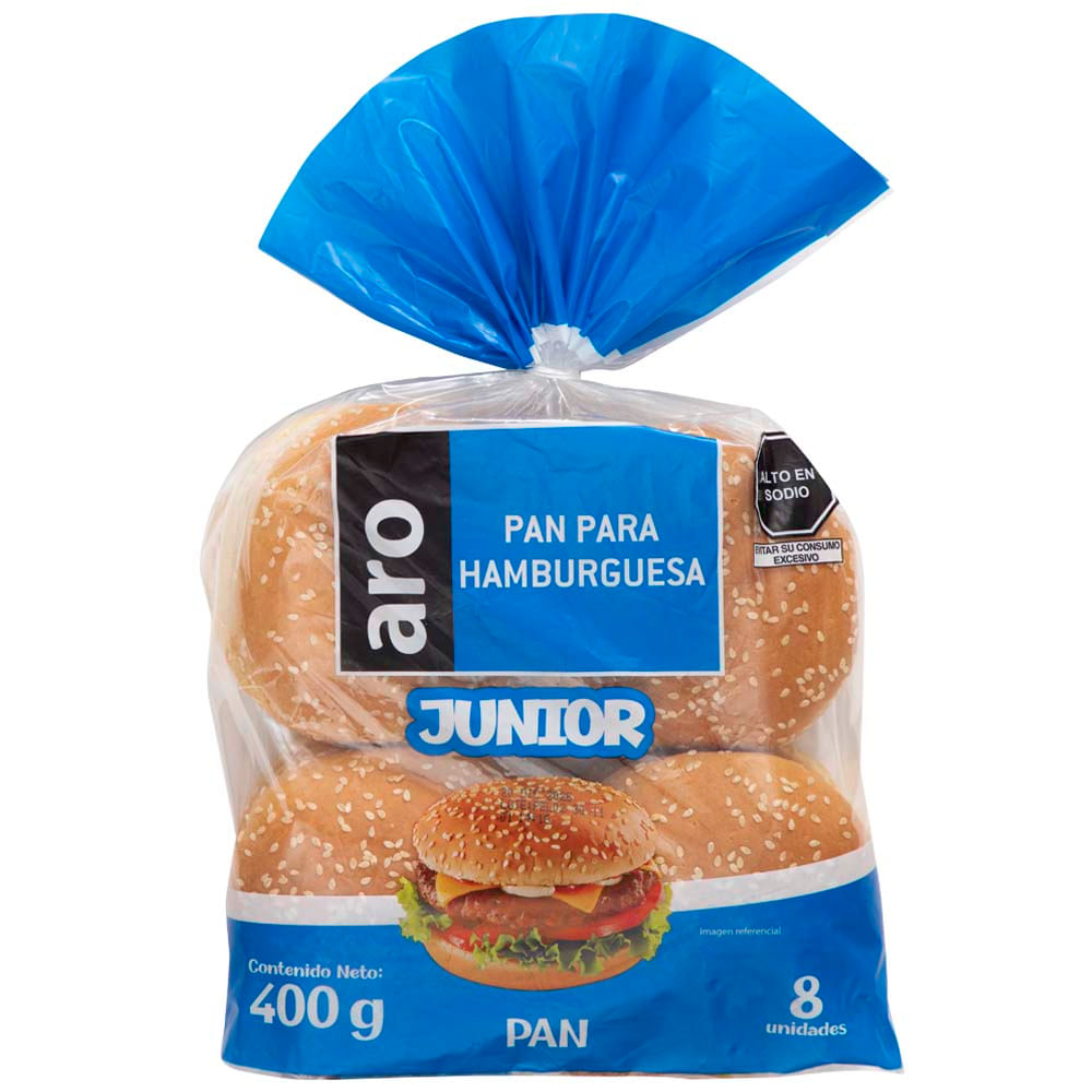 Pan Hamburguesa Junior ARO Bolsa 400g Paquete 8un